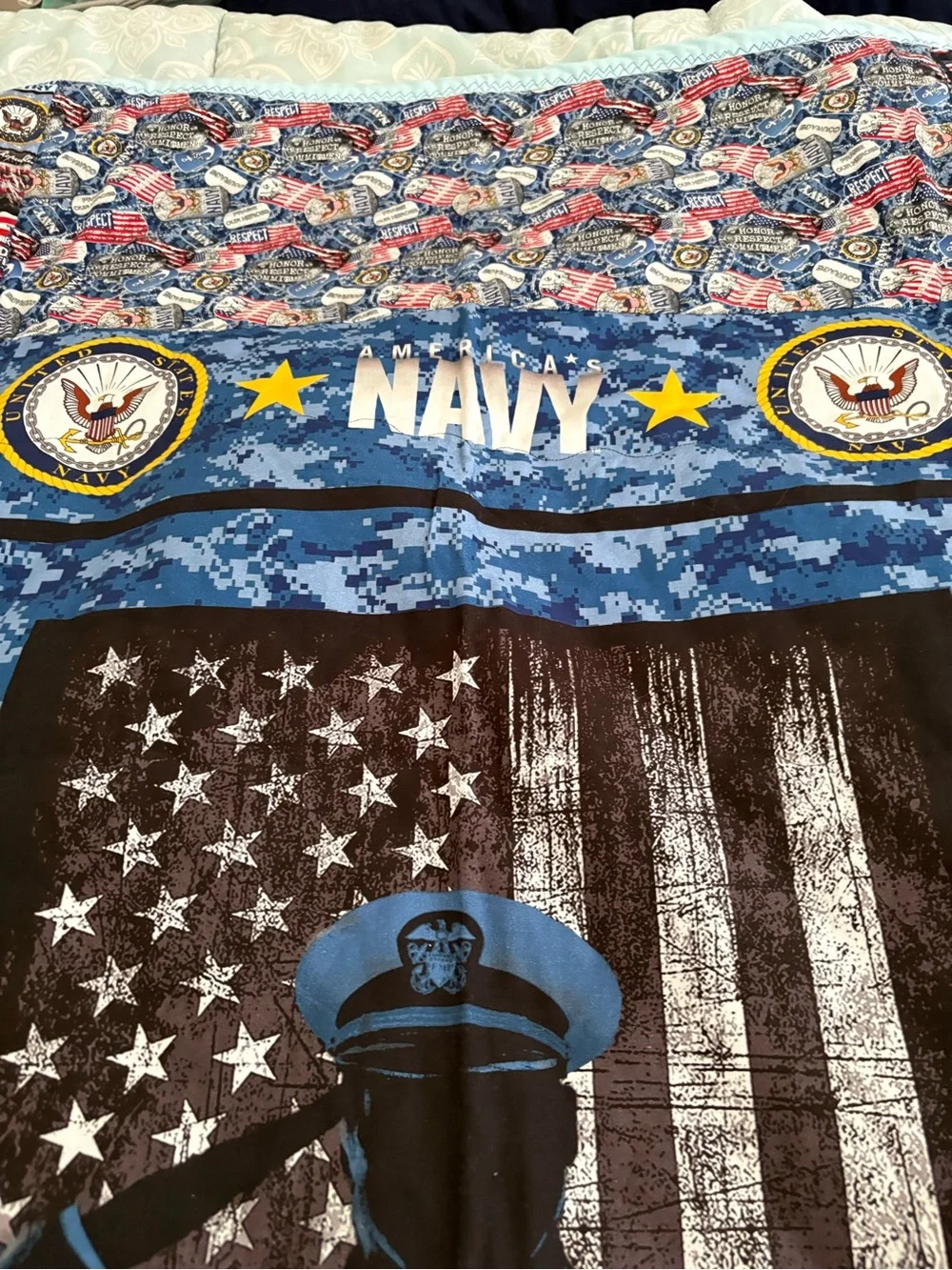 Navy Tribute Blue Patriotic Quilt - Picture 4 of 7